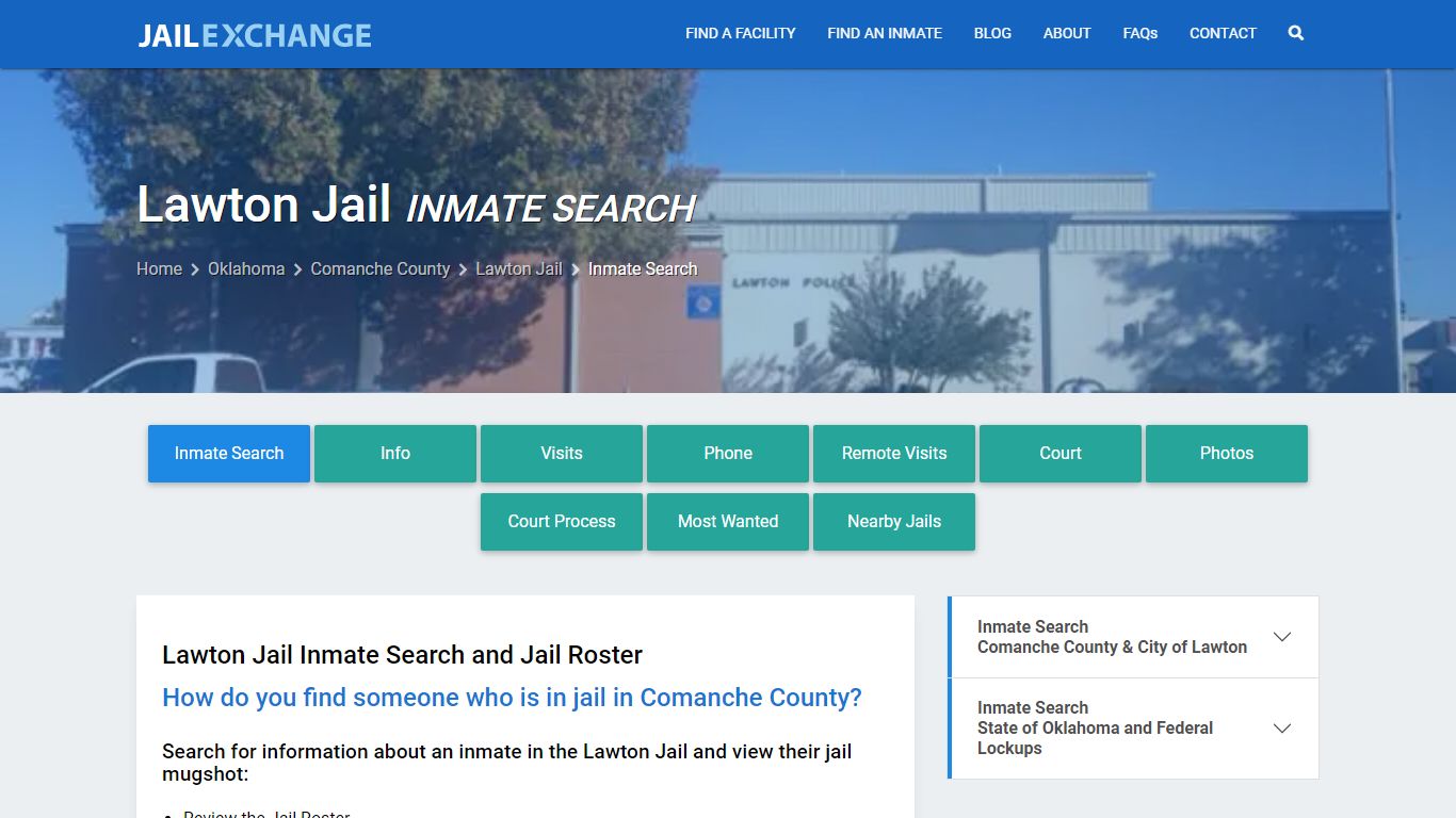 Inmate Search: Roster & Mugshots - Lawton Jail, OK - Jail Exchange