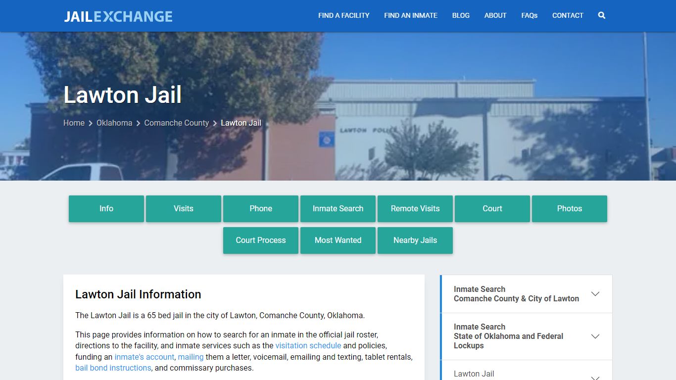 Lawton Jail, OK Inmate Search, Information - Jail Exchange